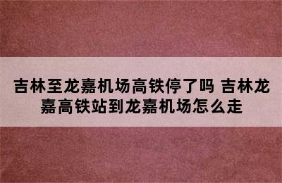 吉林至龙嘉机场高铁停了吗 吉林龙嘉高铁站到龙嘉机场怎么走